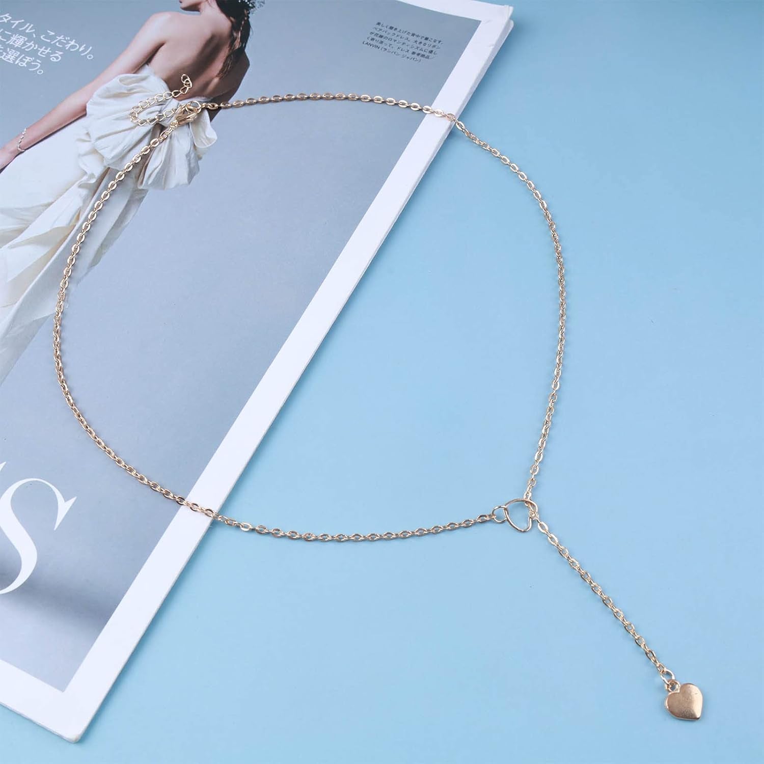 Collier Long Chaîne Lariat Collier En Forme De Y Avec Pendentif En Forme De Coeur Collier En Forme De Y Avec Pampilles Collier De Déclaration Bijoux Pour Femmes Filles